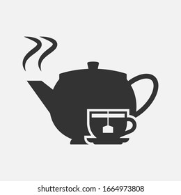 icono de tetera Ilustración plana de un vector