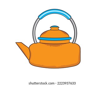Icono de la tetera. Ilustración plana del hervidor vectorial. té aislado de fondo blanco