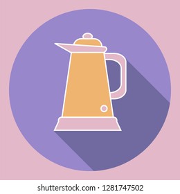 teapot icon. flat with shadows. vector