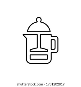 Icono de la tetera en estilo plano. Símbolo de hervidor de té. Utensil de cocina.