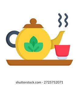 Ícone de bule Ilustração de vetor de estilo plano