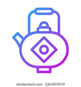 icono de tetera gradiente de estilo púrpura chinés de la ilustración de año nuevo vector perfecto. Signo de icono de la colección moderna para la web. El diseño es perfecto.