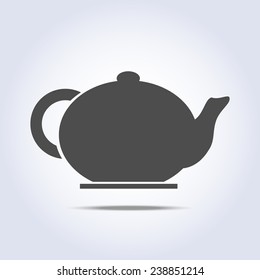 Teapot icon in gray colors. Vector illustration