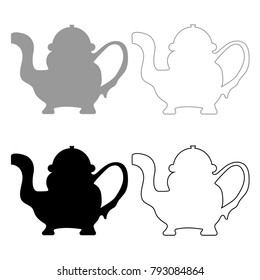 Teapot icon . grey and black color .