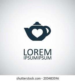 teapot icon with heart