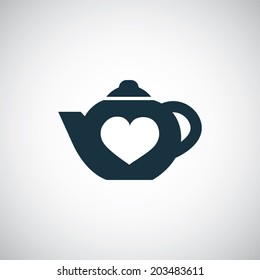 teapot icon with heart