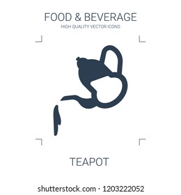 teapot icon. high quality filled teapot icon on white background. from food collection flat trendy vector teapot symbol. use for web and mobile
