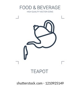teapot icon. high quality line teapot icon on white background. from food collection flat trendy vector teapot symbol. use for web and mobile
