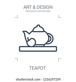 teapot icon. high quality line teapot icon on white background. from art collection flat trendy vector teapot symbol. use for web and mobile