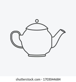Icono de Tetera aislado en segundo plano. Símbolo de esquema tetera moderno, simple, vector, icono para el diseño del sitio web, aplicación móvil, ui. Ilustración vectorial