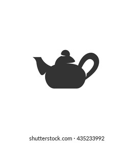 Teapot icon isolated on a white background. Logo silhouette design template. Simple symbol concept in flat style. Abstract sign, pictogram for web, mobile and infographics - stock vector