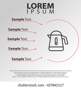 teapot icon. kettle infographics template