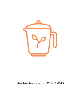 teapot icon. Kitchen appliances for cooking Illustration. Simple thin line style symbol.