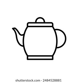 Icono de tetera para utensilios de cocina, servicio de bebidas calientes y Ilustraciones de tiempo de té