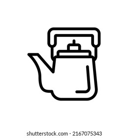 Teapot Icon. Line Art Style Design Isolated On White Background