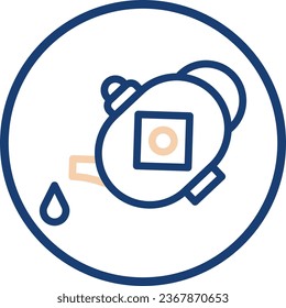 Teapot icon line rounded beige blue colour chinese new year vector element and symbol perfect.