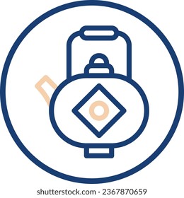 Teapot icon line rounded beige blue colour chinese new year vector element and symbol perfect.