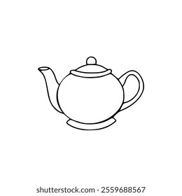 Teapot icon in line style on white background