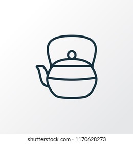 Teapot icon line symbol. Premium quality isolated kettle element in trendy style.