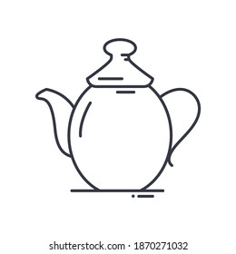 Teapot icon, linear isolated illustration, thin line vector, web design sign, outline concept symbol with editable stroke on white background.