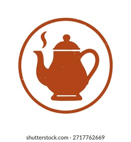 Teekanne Symbol Logo, Siegel, Vektor auf weißem Hintergrund
Vektorstempelsymbol