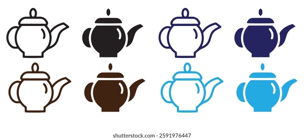 Teapot icon logo set vector illustration.