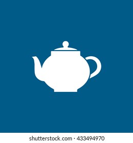 Teapot Icon On Blue Background
