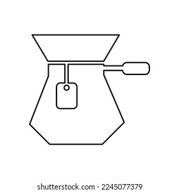 Teebeutel-Symbol auf weißem Hintergrund, Vektorgrafik