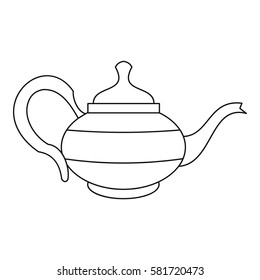 Teapot icon. Outline illustration of teapot vector icon for web