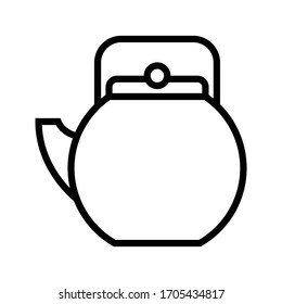 teapot icon outline isolated vector illustration