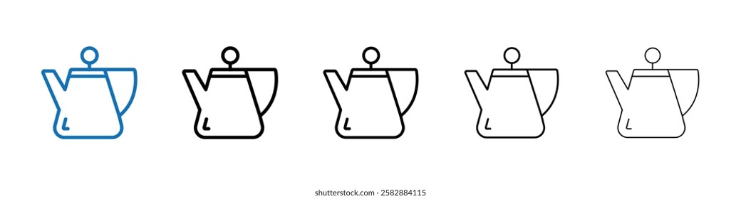 Teapot icon Outline vector logo for web ui