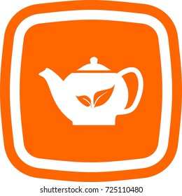 Teapot icon, oval square  sign.