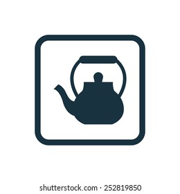 teapot icon Rounded squares button, on white background 
