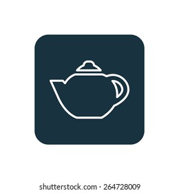 teapot icon Rounded squares button, on white background 
