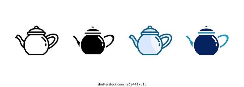 Teapot Icon Set Multiple Style Collection