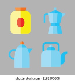 teapot icon set. vector set about coffee pot and kettle icons set.