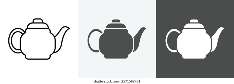 Teapot icon set vector art