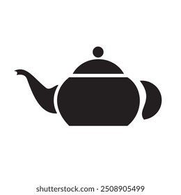 Teapot icon silhouette tagline sign