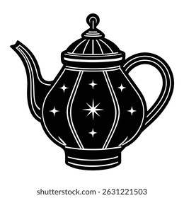 a teapot icon silhouette vector white background.