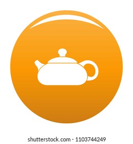 Teapot icon. Simple illustration of teapot vector icon for any design orange