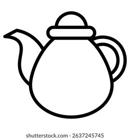 teapot icon Simple thin line stroke