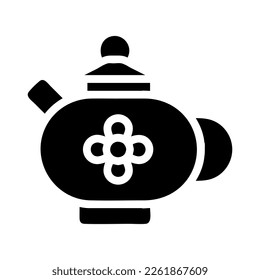 teapot icon solid style chinese new year illustration vector perfect. Icon sign from modern collection for web. Nice design perfect.