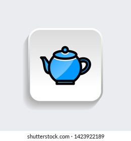 teapot icon symbol of kitchenwith modern flat style icon for web site design, logo, app, UI isolated on white background. Vector illustration