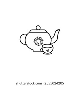 Teapot icon Symbol mark in Outline style