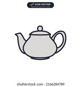 plantilla de símbolo de icono de tetera para la ilustración vectorial de la colección de diseño gráfico y web