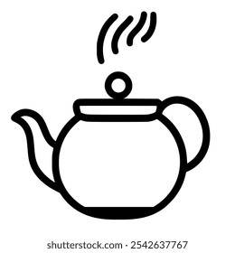 Teapot icon symbolizing tea, relaxation, and kitchen items.