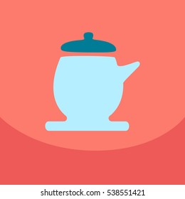 The teapot icon. Tea ceremony symbol Flat Vector illustration
