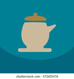The teapot icon. Tea ceremony symbol Flat Vector illustration