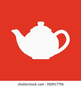 The teapot icon. Tea symbol. Flat Vector illustratio