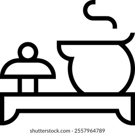 teapot icon. Thin linear style design isolated on white background